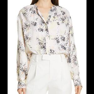 Equipment 100% Silk Multi Color Button Up Shirt Small